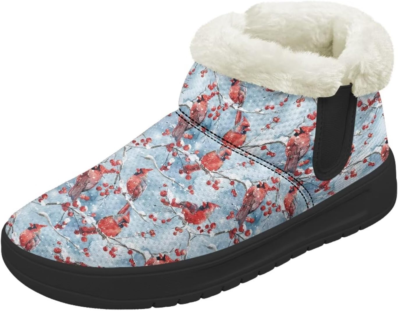 

Рождественские снежные ботинки Forchrinse для женщин и мужчин, зимние теплые ботильоны, удобные, с легким надеванием, походные ботинки, рождественская обувь, красный