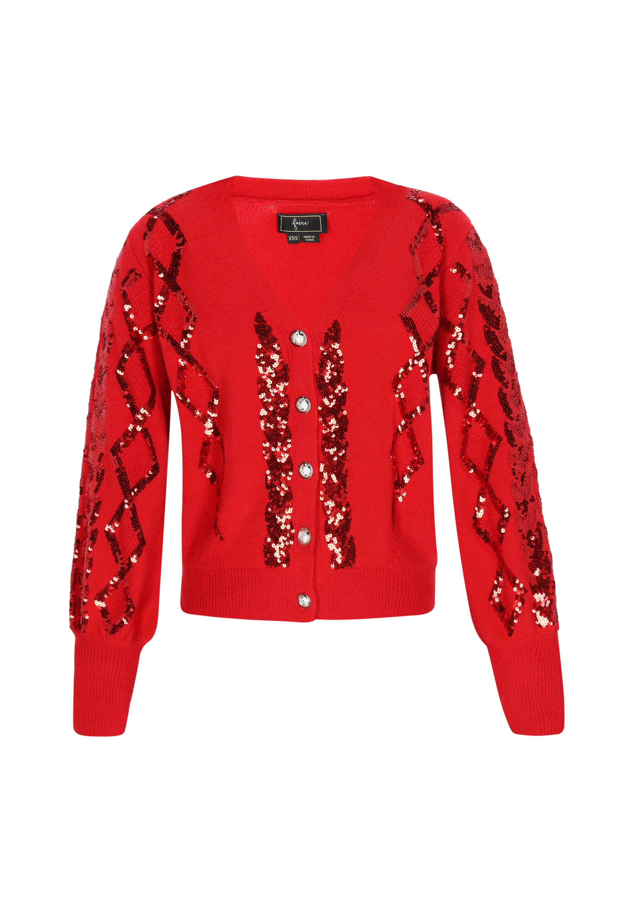 

Faina Вязаный кардиган красного цвета