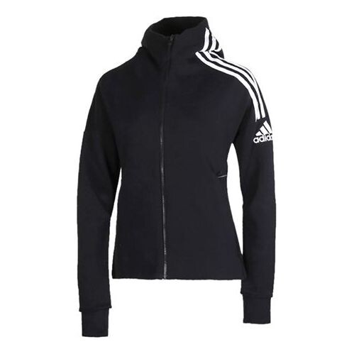 

Куртка с принтом в три полоски, куртка с капюшоном, Adidas, черный