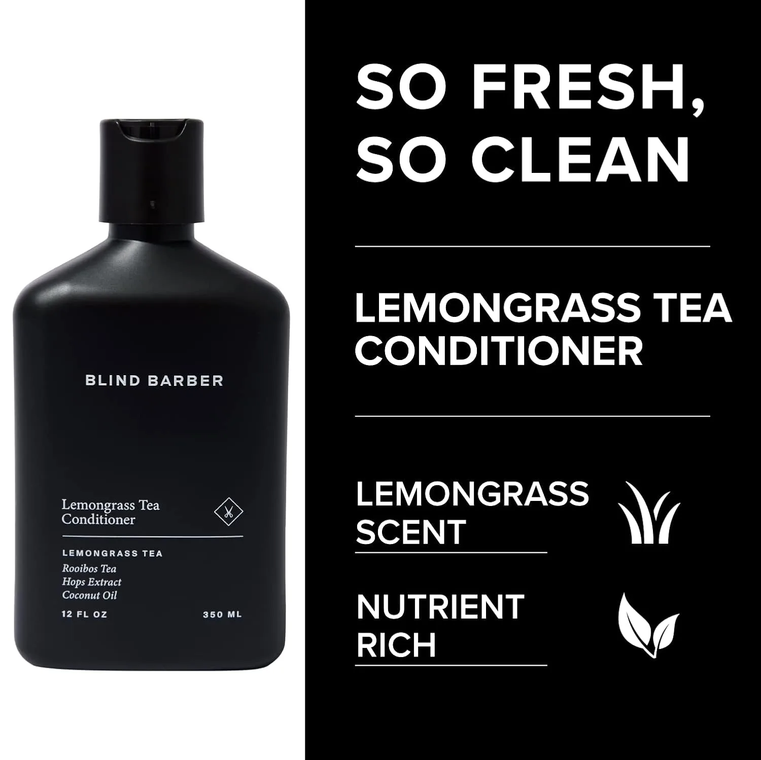 Кондиционер для волос Blind Barber Lemongrass Tea - ежедневный безсульфатный кондиционер для мужчин, придает объем и блеск, предотвращает спутывание, с освежающим ароматом лемонграсса, без парабенов, не тестируется на животных (350 мл) 355 мл (1... — фото 3