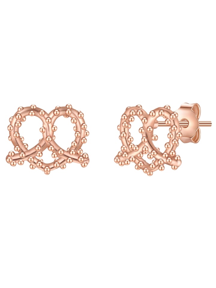 

Glanzstücke München Серьги в форме сердца, напоминающие крендель, из стерлингового серебра с покрытием из розового золота