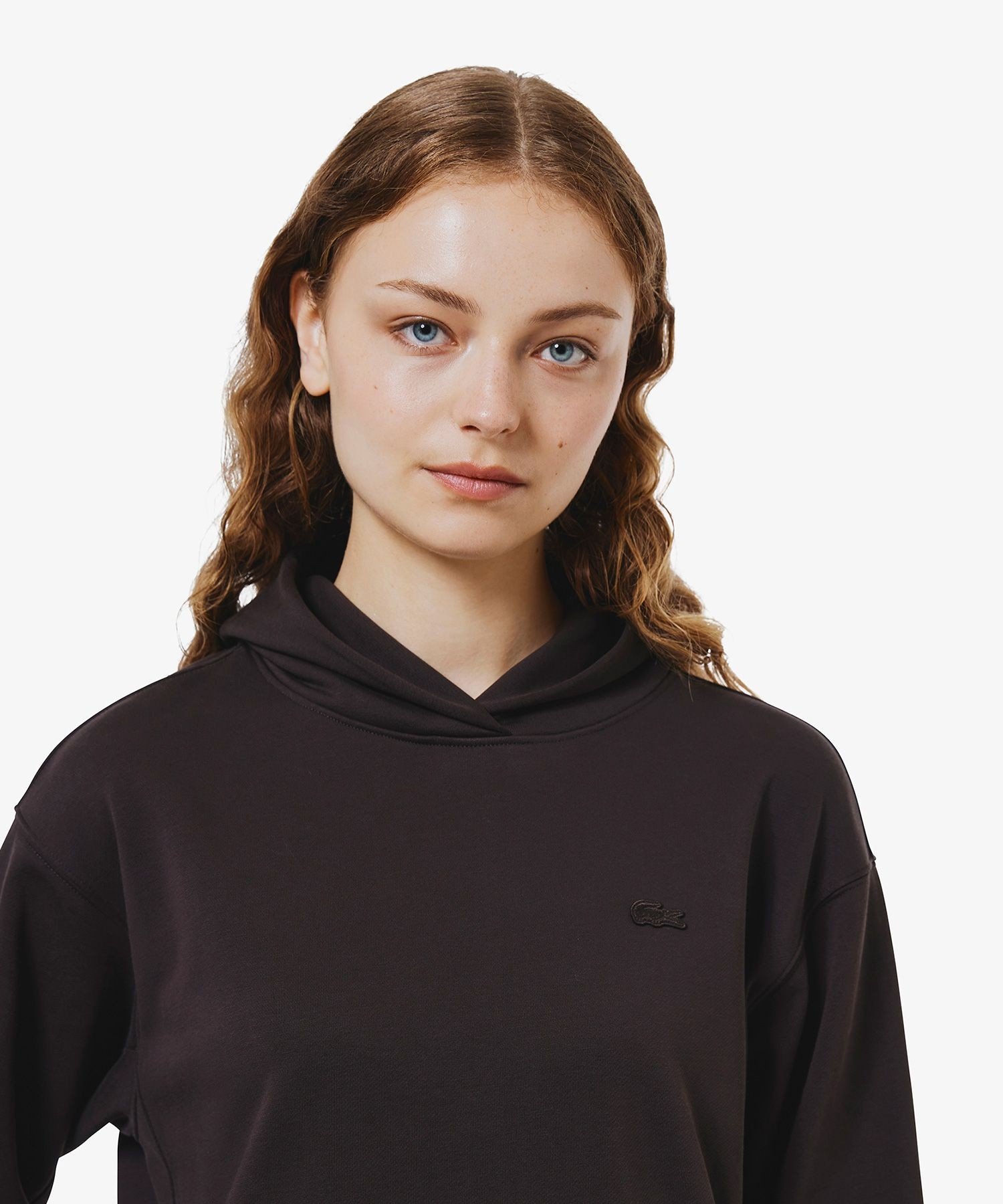 Толстовка LACOSTE с капюшоном, ворсистая подкладка, Dark Brown — фото 2