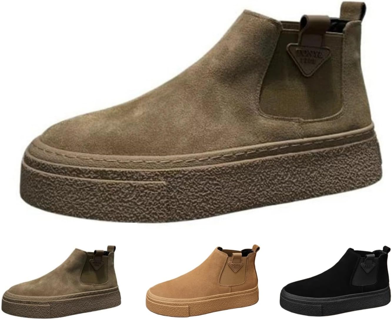 

Женские и мужские ретро ботильоны на платформе с модной массивной подошвой, классические челси, повседневные и спортивные ботинки Macefil, Camel