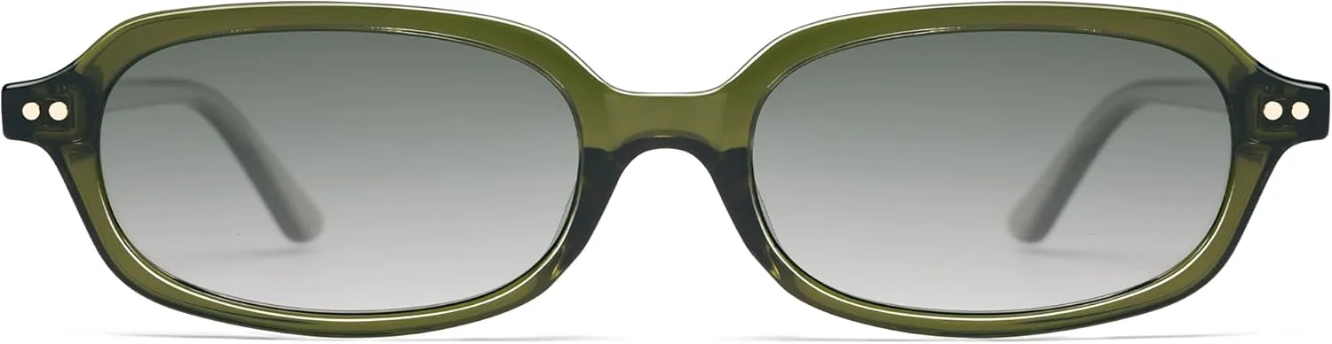 

Ретро прямоугольные солнцезащитные очки для женщин и мужчин, модные маленькие узкие квадратные солнцезащитные очки AP3729, зелено-серые Appassal, Green/Grey Green