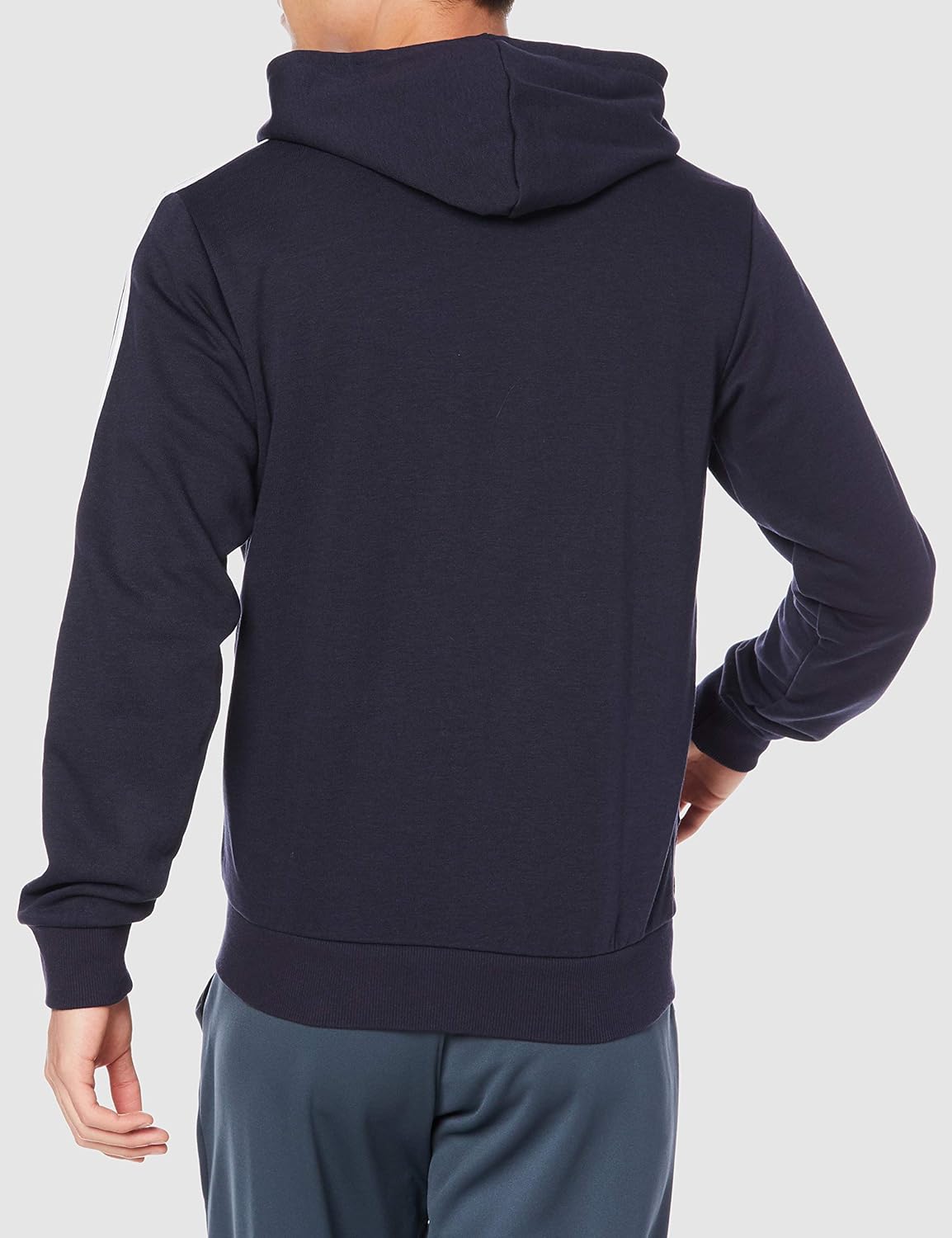 Мужская толстовка Adidas Essentials с тремя полосками на молнии, белый — фото 2