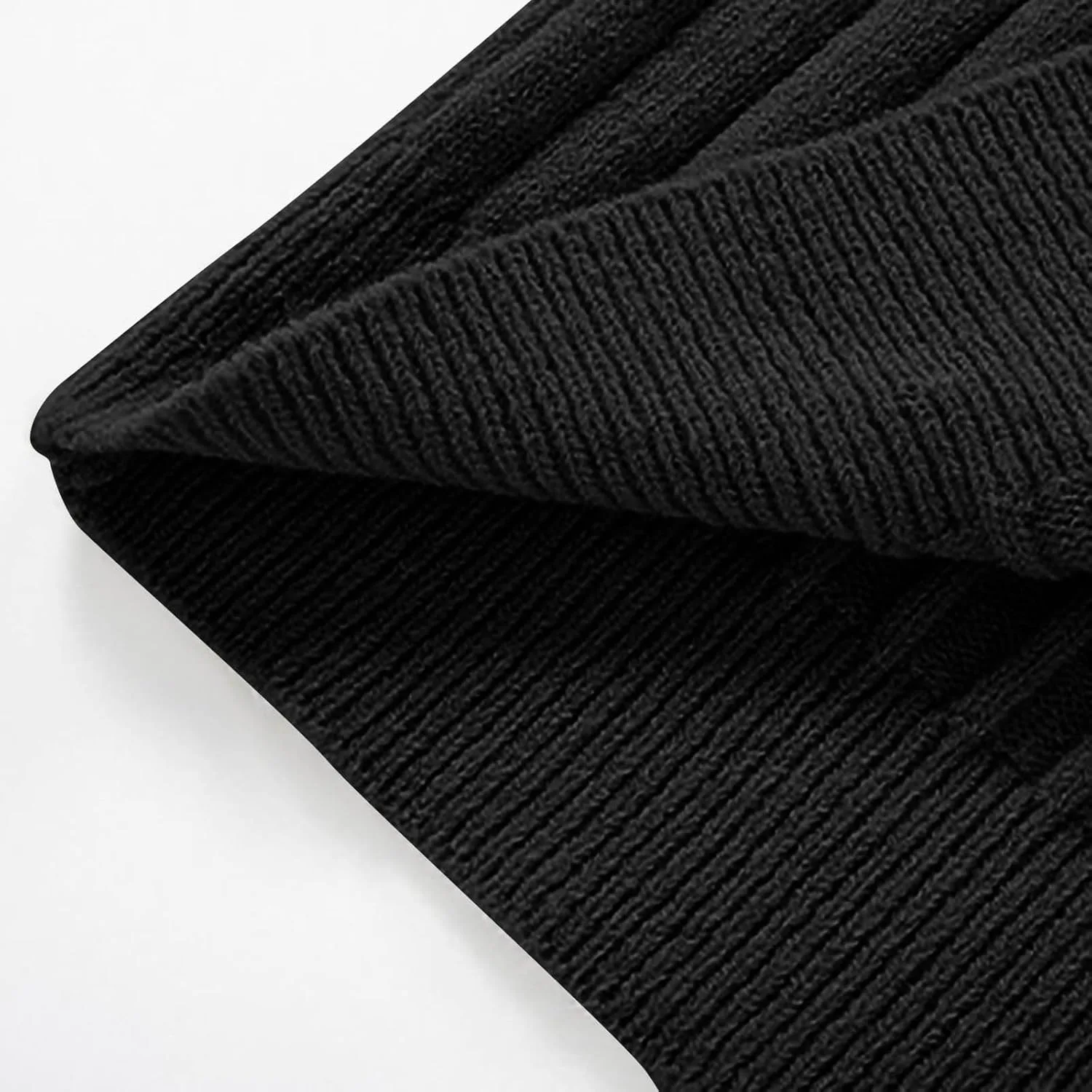 Мужской свитер с четвертью молнии Slim Fit, вязаный, с длинными рукавами и воротником-стойкой — фото 4