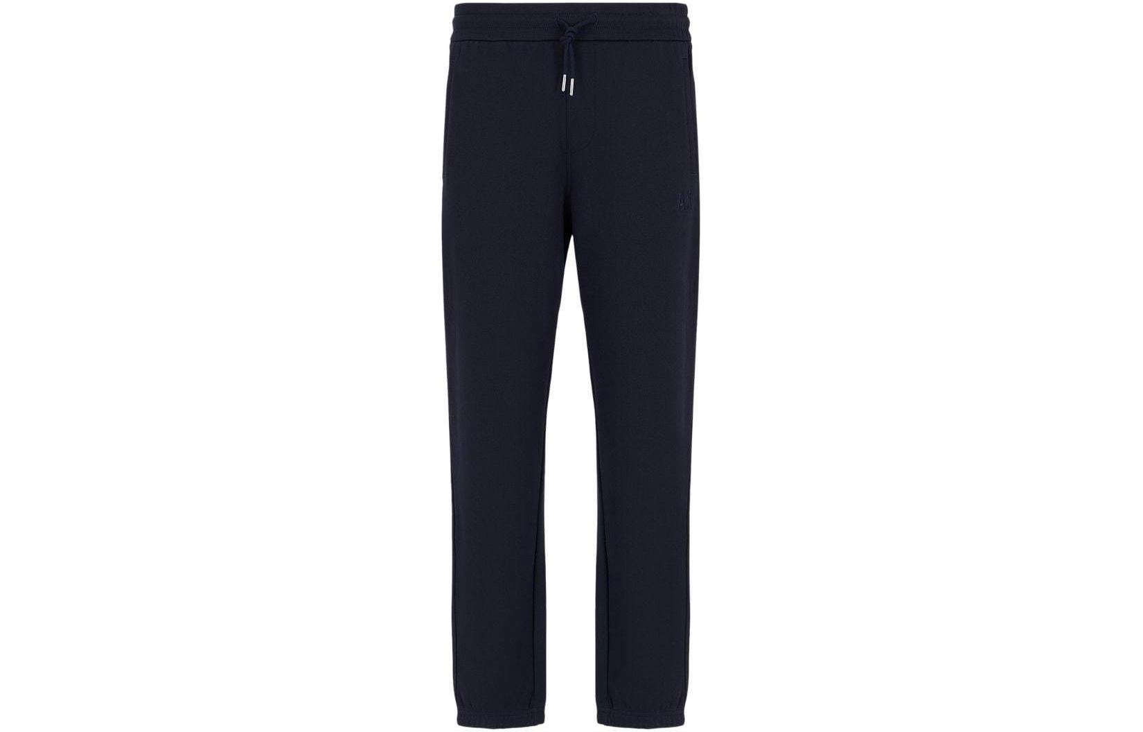 

Хлопковые спортивные брюки с вышитым логотипом ARMANI EXCHANGE, синий