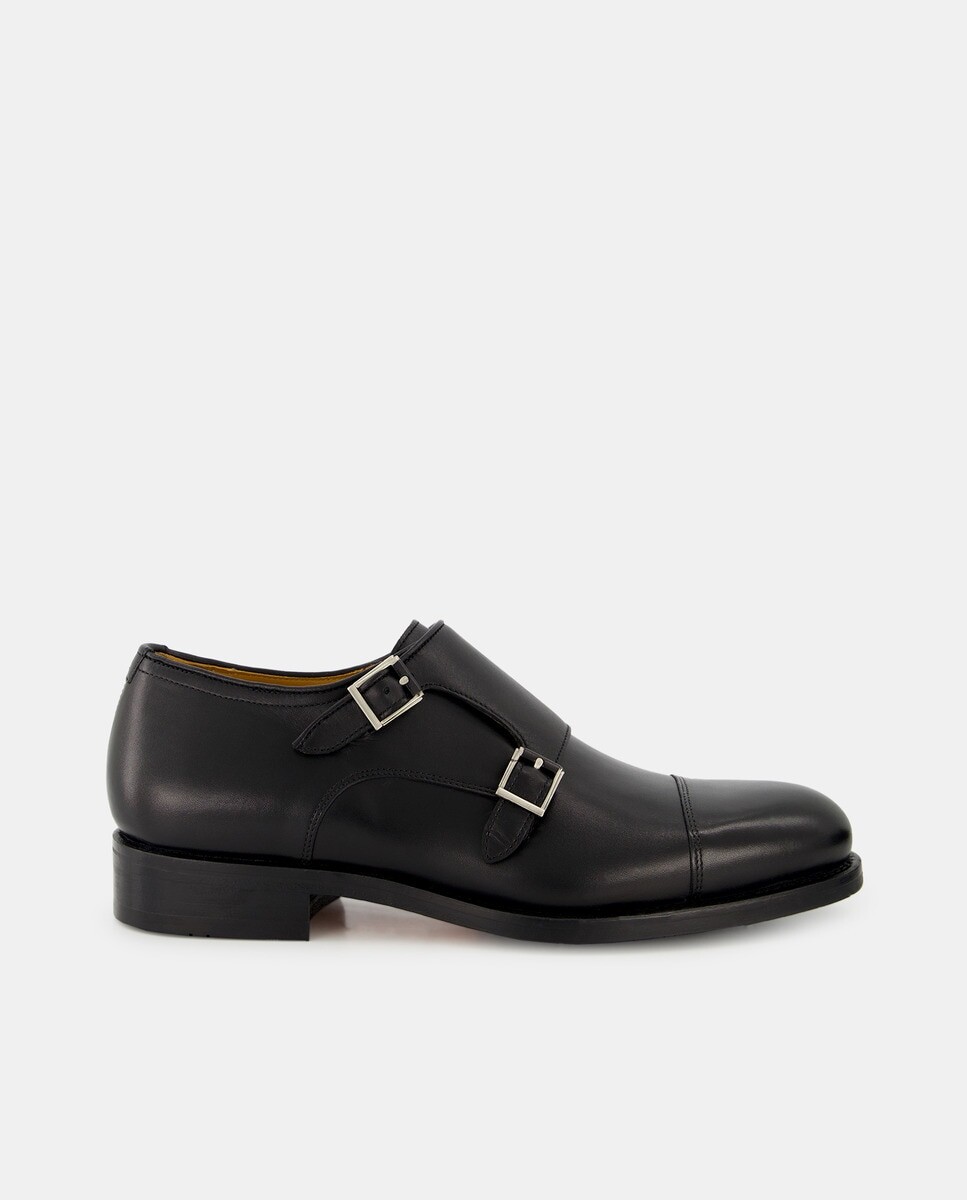 

Мужские кожаные туфли Bluchers с двойной пряжкой и кожаной подошвой Magnanni, черный