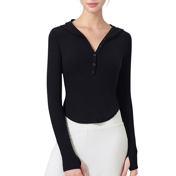 

Женская худи-хенли с длинным рукавом, облегающим кроем и легкой эластичной тканью Anna-Kaci, Black, Черный, Женская худи-хенли с длинным рукавом, облегающим кроем и легкой эластичной тканью Anna-Kaci, Black