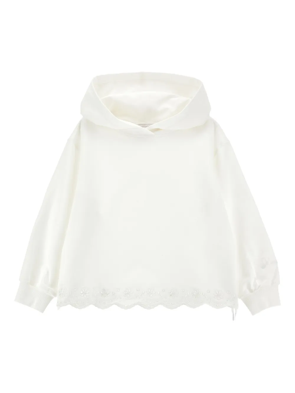

Топ с капюшоном и фестонами Monnalisa, белый