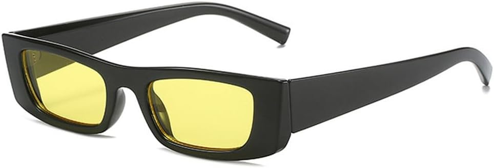 

Ретро маленькие прямоугольные солнцезащитные очки-гелевые очка для женщин с градиентным переходом цвета, защита от УФ-излучения UV400, модные сине-желтые солнцезащитные очки HYYZZC, Black Yellow