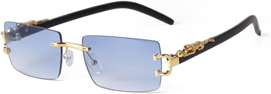 

Солнцезащитные очки LVTFCO без оправы, прямоугольной формы, для женщин и мужчин, в стиле ретро, ​​защита от УФ-излучения UV400, леопардовый принт, градиентные линзы, C4