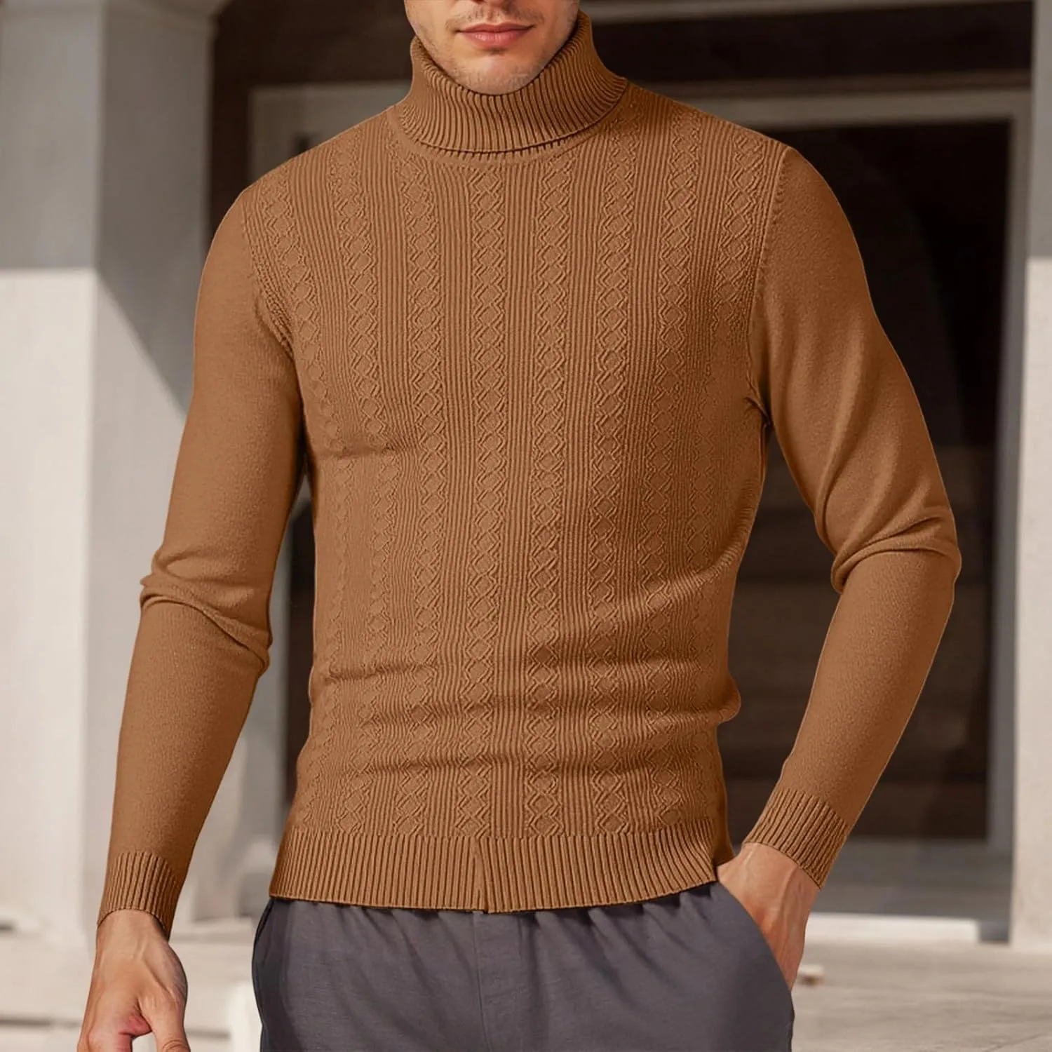 Свитер мужской с длинным рукавом, Crew Neck, Slim Fit — фото 2