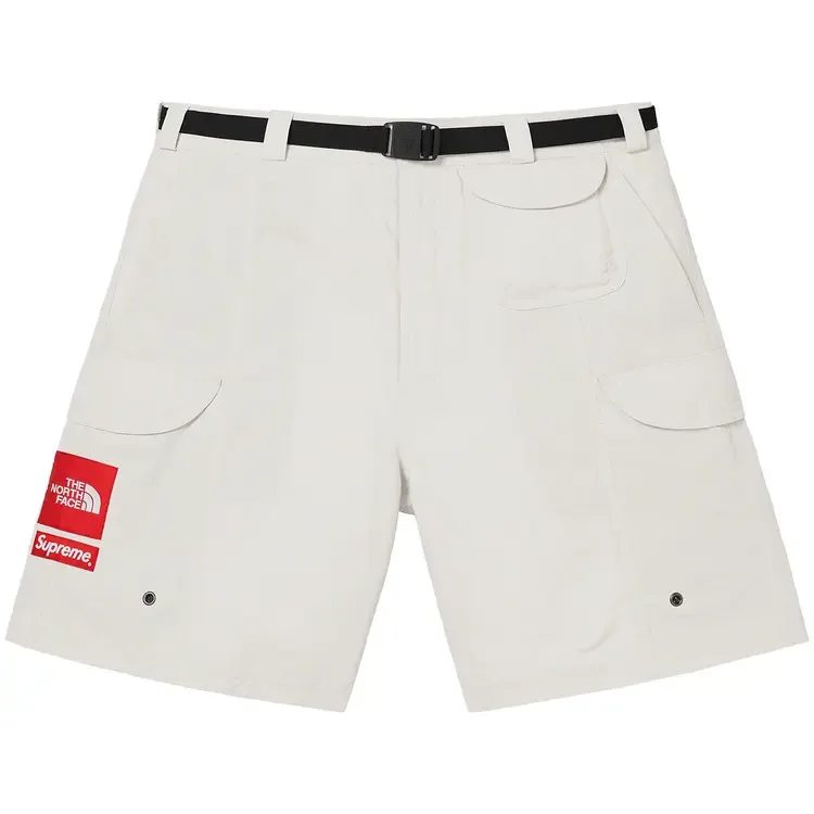 Крепкие треккинговые шорты Supreme x The North Face с поясом, модель 'Stone', серый