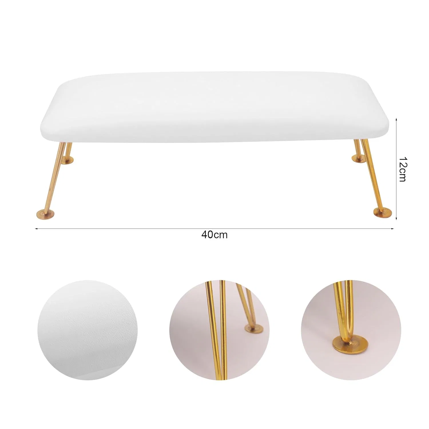 Подушка-подставка для рук из искусственной кожи для маникюра ‎Buwico, White — фото 2
