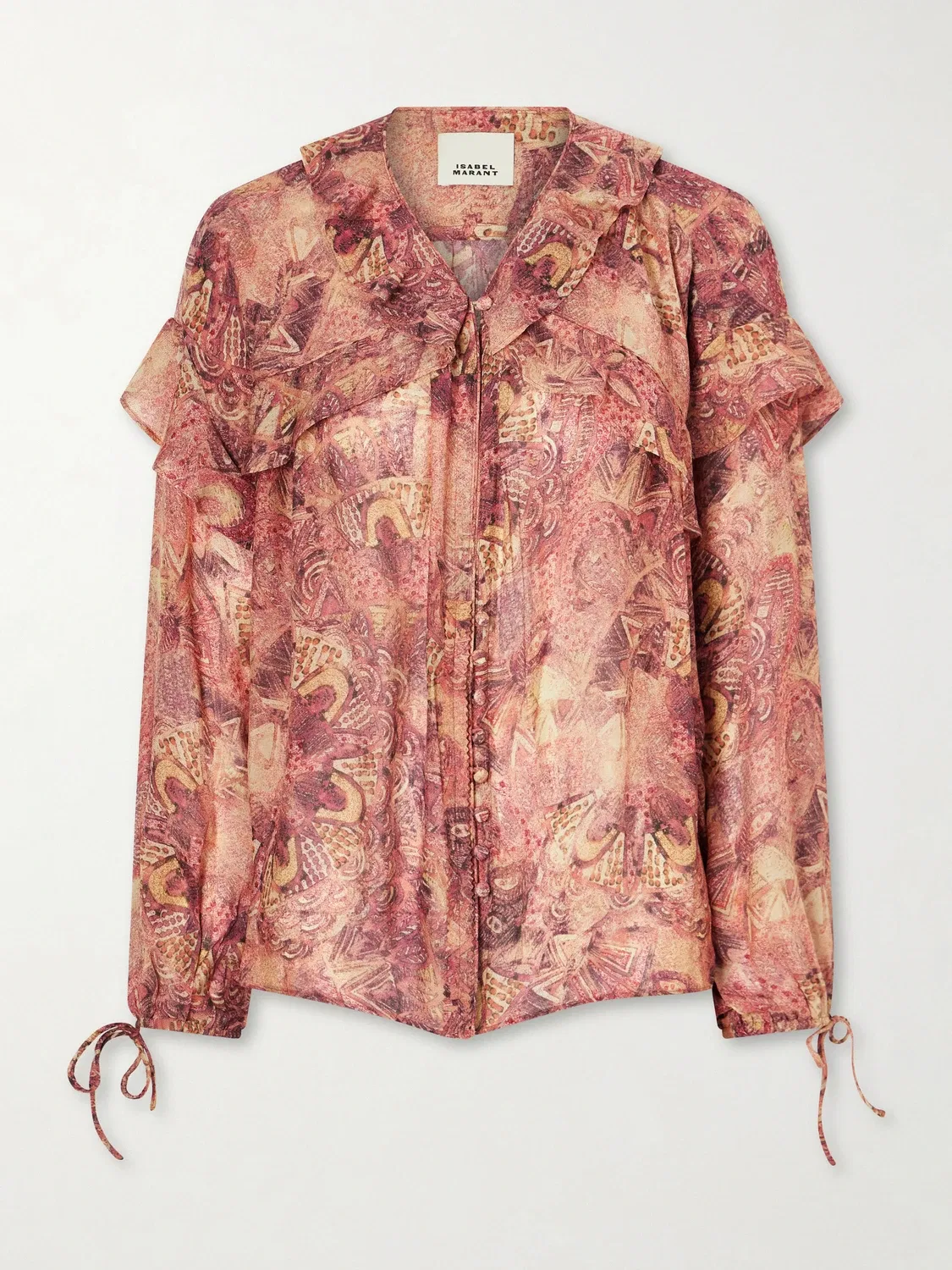 Блузка Charis из шелкового шифона ISABEL MARANT, розовый