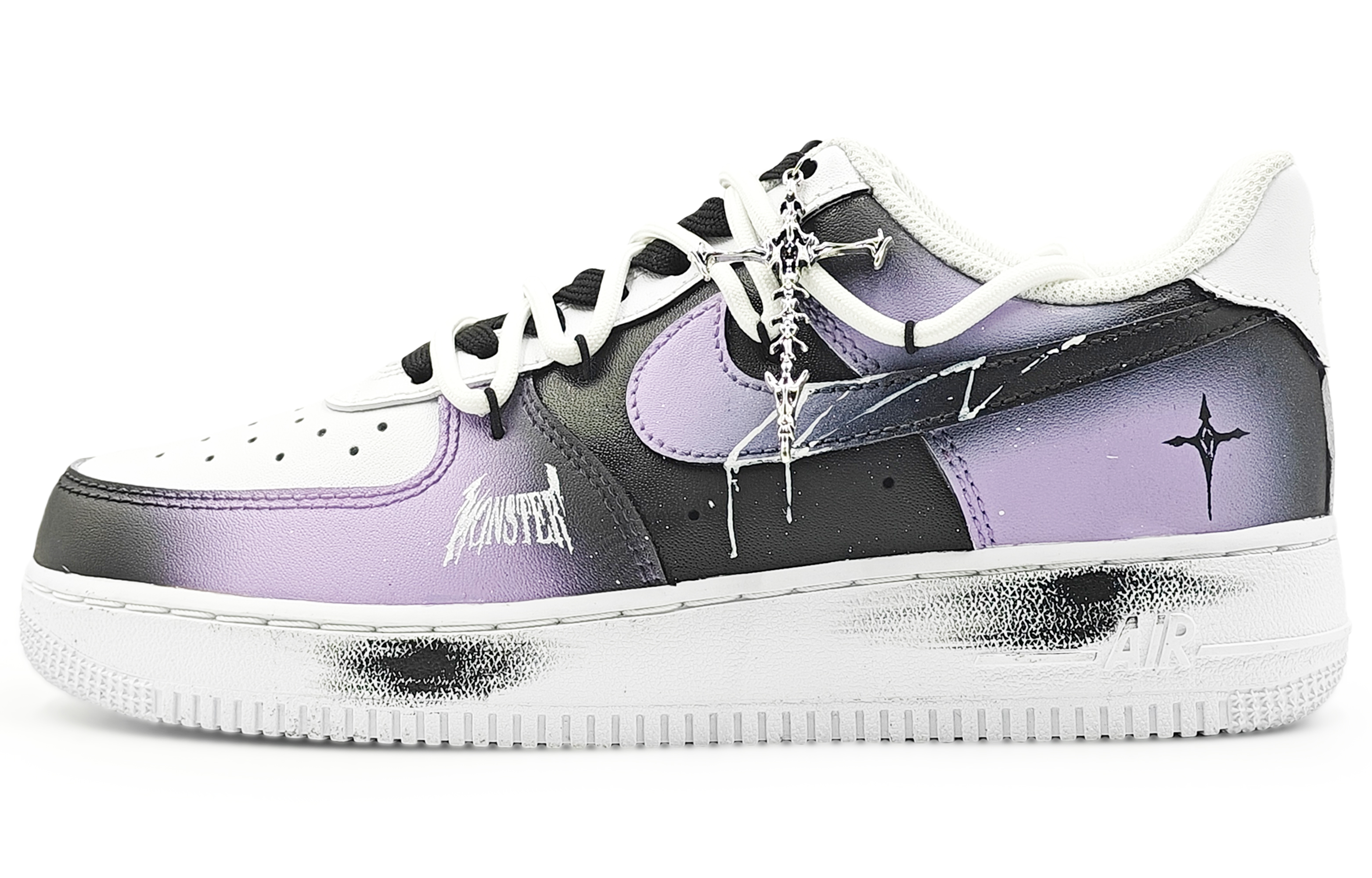 

Nike Кроссовки Air Force 1 для скейтбординга, износостойкие, низкие, мужские, черные, фиолетовые