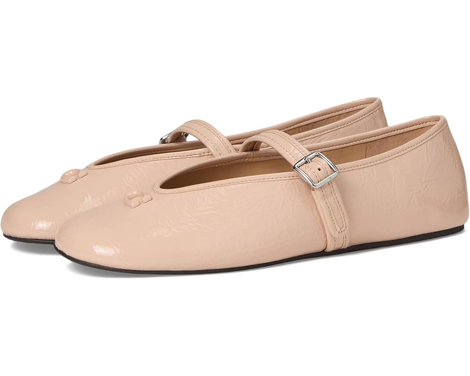 Балетки COACH Sculpted C Crinkle Patent Leather Soft Mary Jane, кремовый
