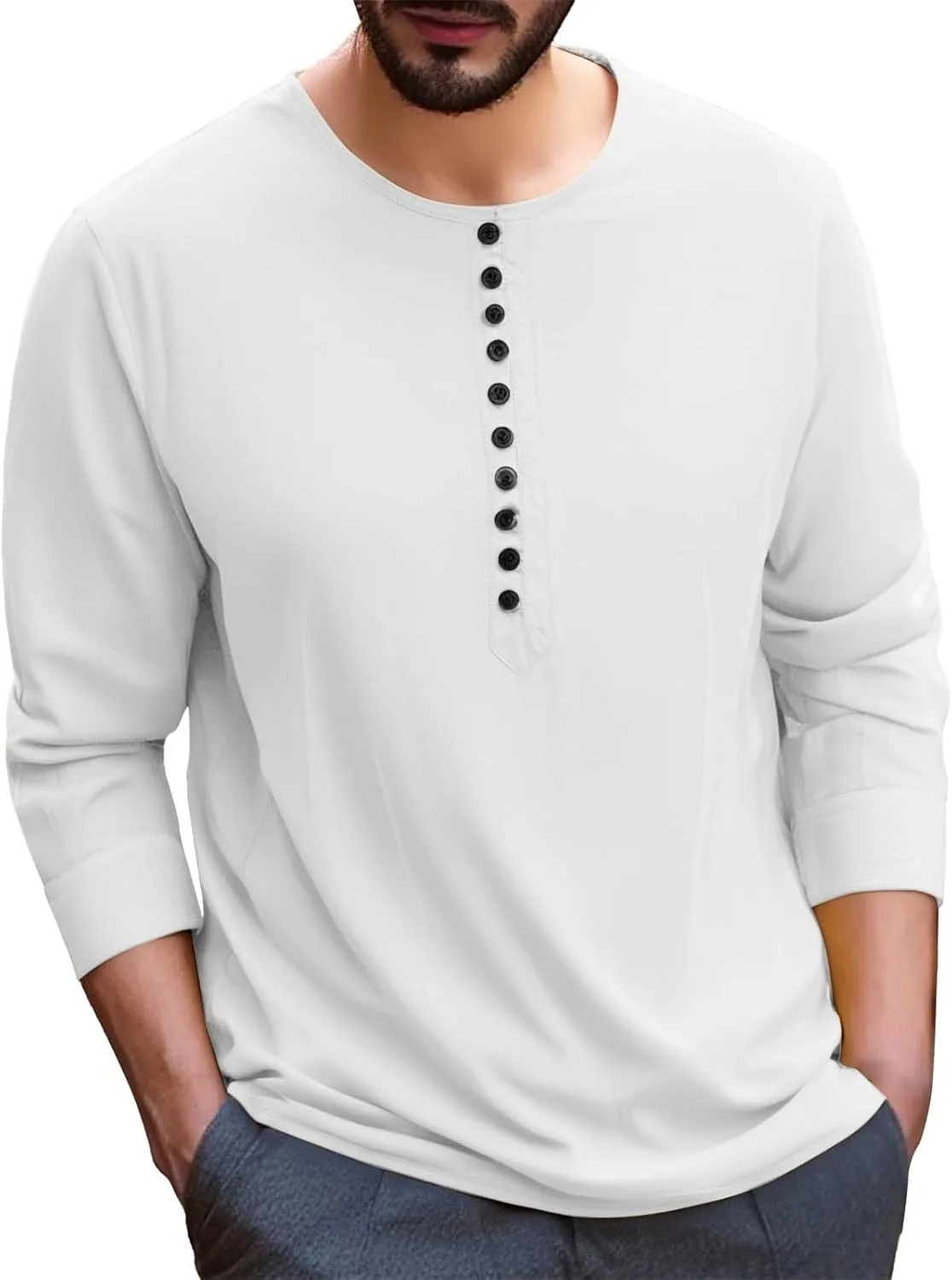 

Мужская хлопковая футболка-поло с длинным рукавом