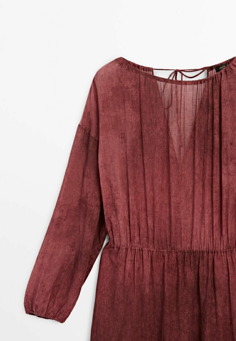 

Длинное платье Long Off-The-Shoulder Massimo Dutti, темно-красное