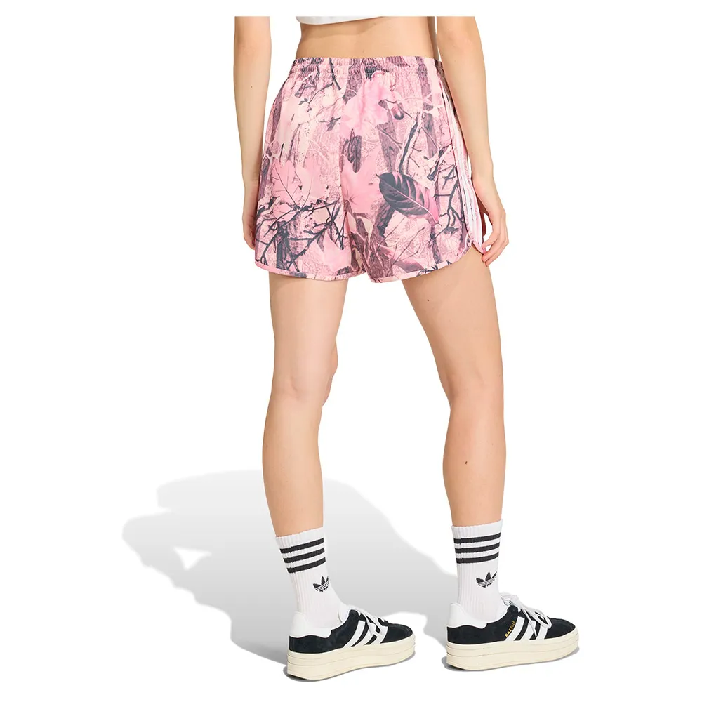Шорты adidas Originals Leaf Camo Print Satin, розовый — фото 2