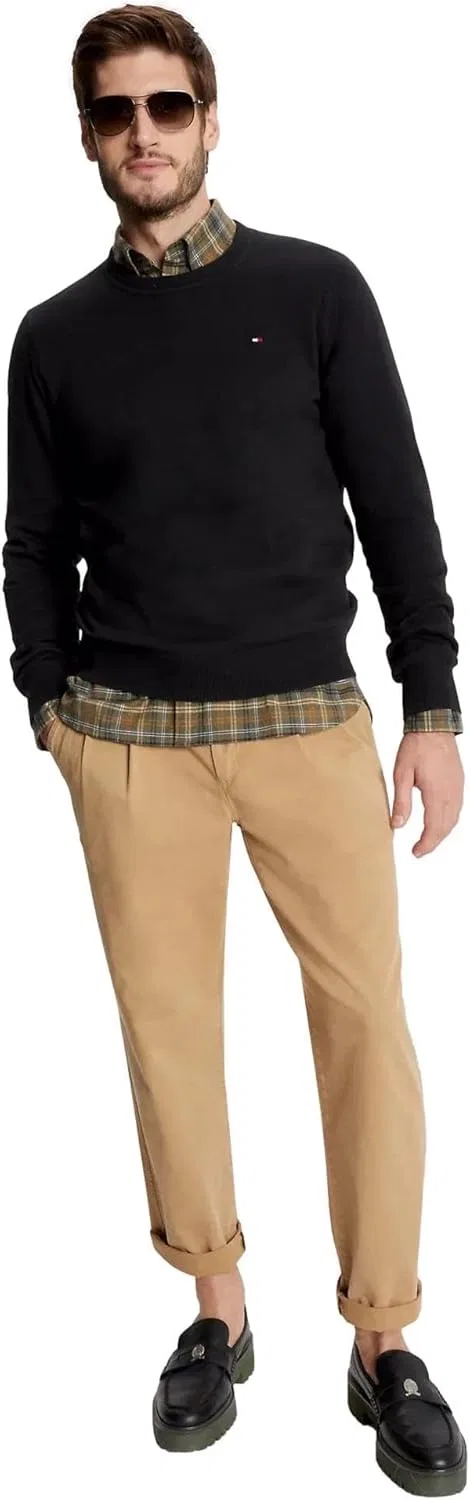 TOMMY HILFIGER / Мужской пуловер / PIMA ORG CTN CASHMERE с круглым вырезом, черный — фото 2