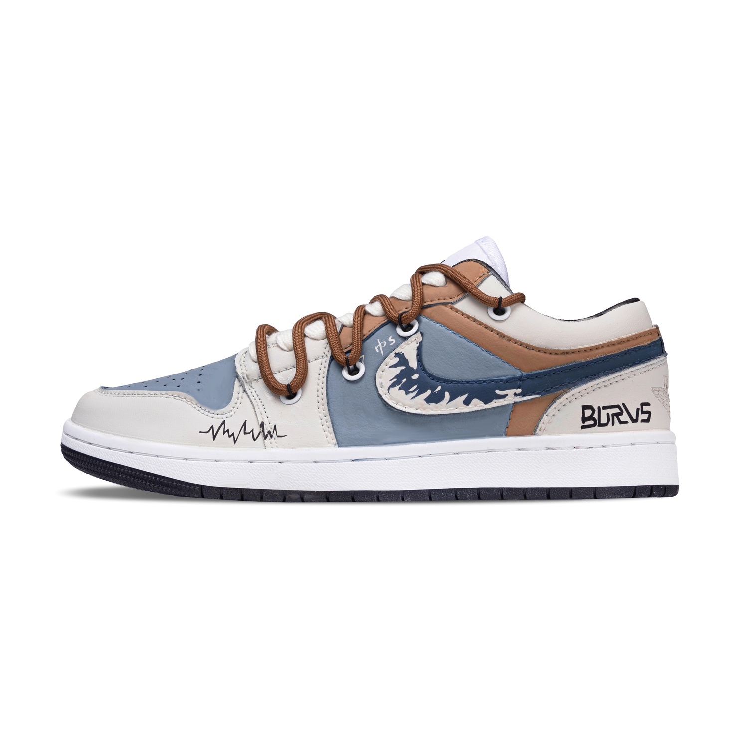 

Air 1 Air 1 Low Abrasion Resistant Low top Vintage баскетбольные кроссовки Unisex Jordan, бежевый/синий