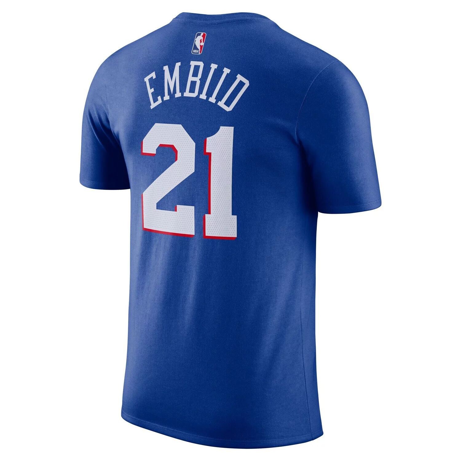 Мужская футболка Nike Joel Embiid Royal Philadelphia 76ers Icon 2022/23 с именем и номером — фото 3