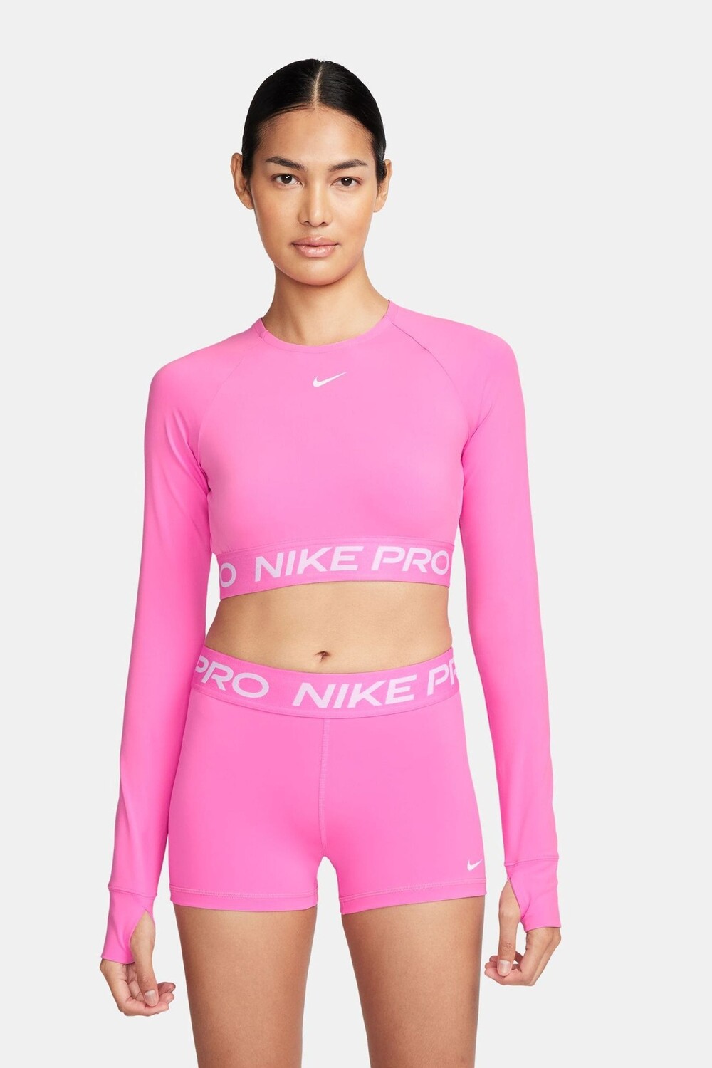 

Укороченный топ Pro dri fit с длинными рукавами Nike, розовый