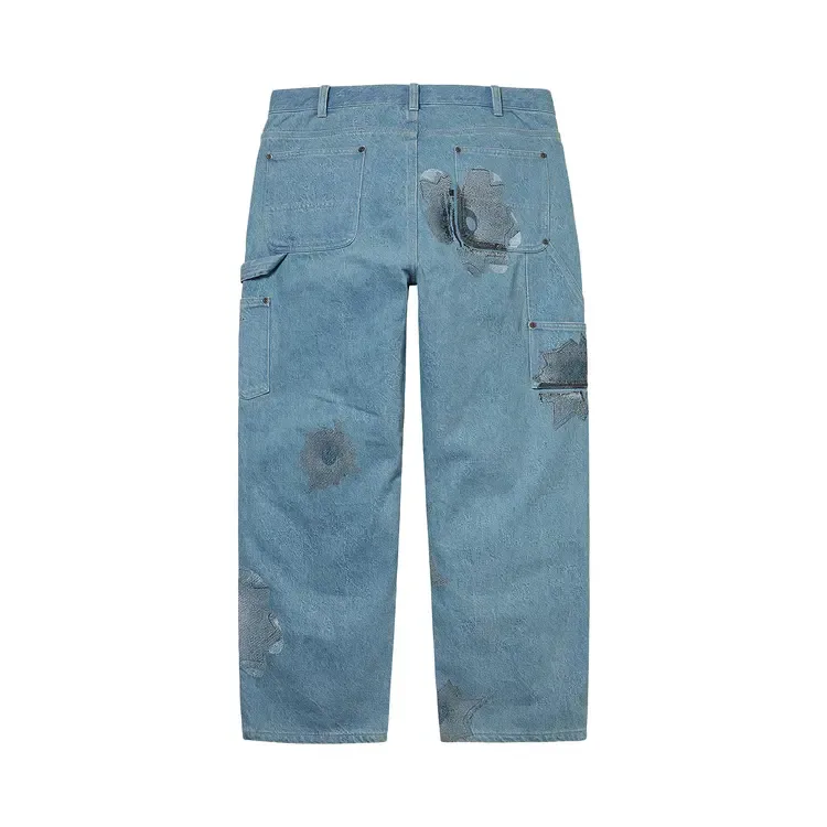 Брюки Supreme x Nate Lowman Double Knee Painter Pant 'Denim', синий — фото 2