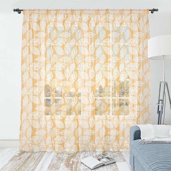 

Штора Abakuhaus Herbstblatt 2 шт, 274x160x0,5 см цвет pale orange weiss