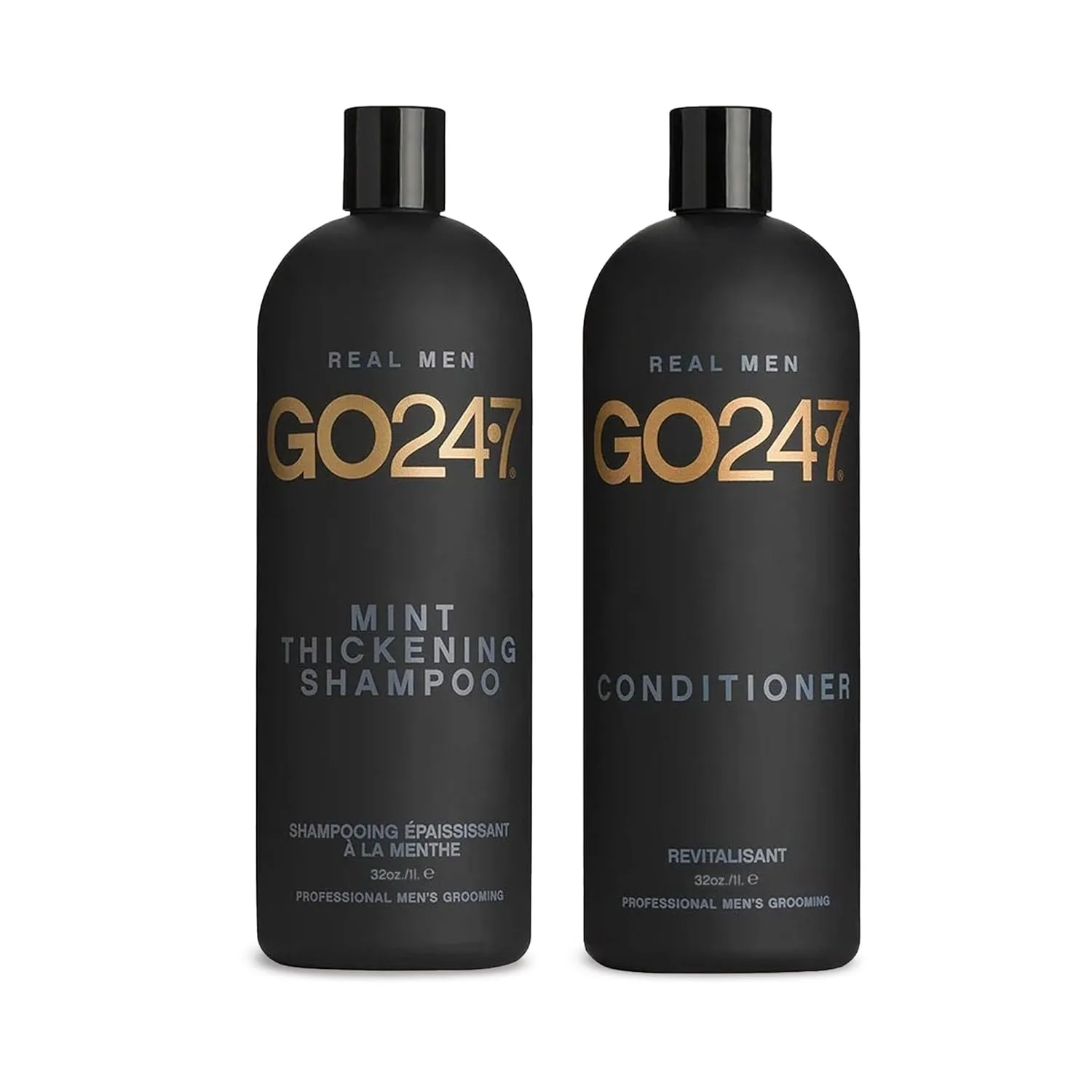 GO247 - Шампунь и кондиционер с мятным ароматом для придания объема - Профессиональная охлаждающая и укрепляющая система для более густых волос - 32 жидких унции и 32 жидких унции