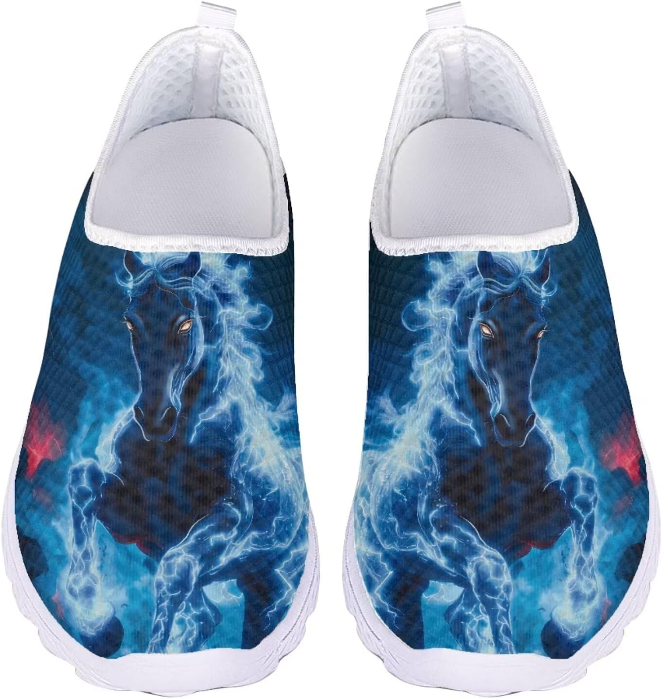 

Кроссовки Jeiento на Хэллоуин для женщин и мужчин, для вечеринки на Хэллоуин, прогулок и бега, слипоны, дышащая сетка, спортивная и модная обувь, синий