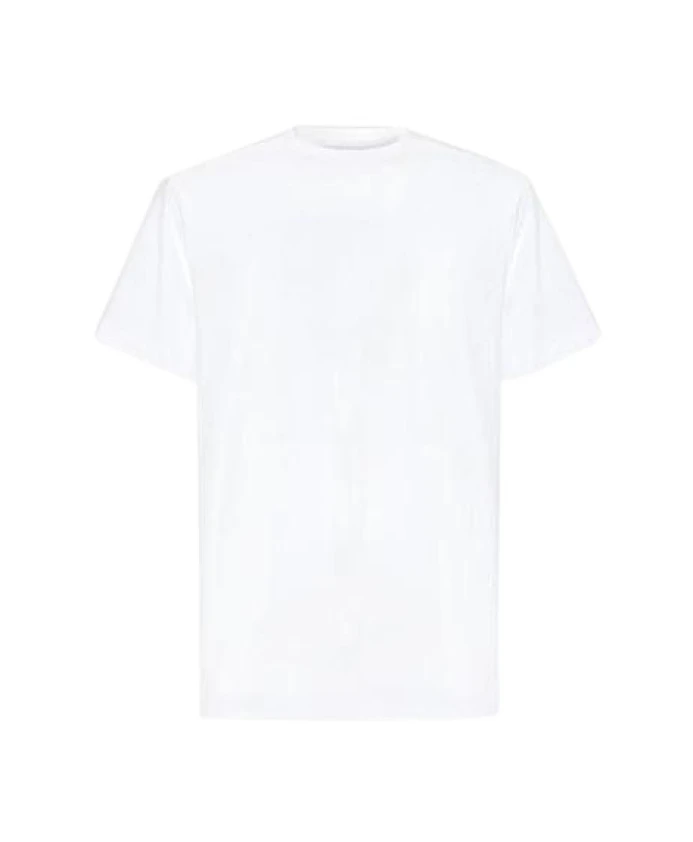 

Футболка с зигзагообразным узором в тон, с круглым вырезом, из хлопкового трикотажа. Missoni, белый