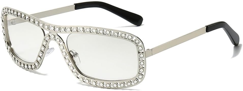 

Модные роскошные солнцезащитные очки с кристаллами для женщин, трендовые мужские солнцезащитные очки в металлической оправе с градиентными линзами и защитой от УФ-излучения UV400 TKKTLLT, Silver Light Gray
