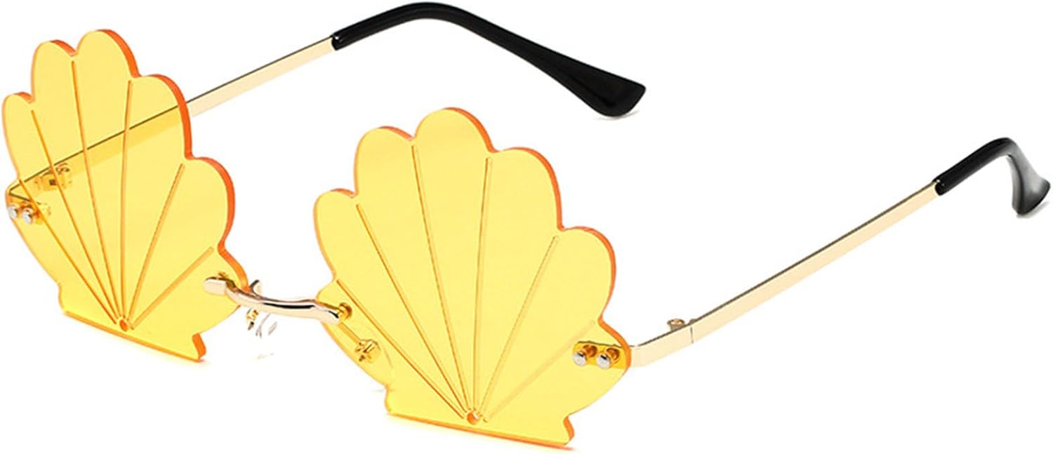 

Популярные солнцезащитные очки без оправы в форме ракушки, идеально подходящие для вечеринок и музыкальных фестивалей, ярких цветов, отлично подойдут для модных женщин CAZSTYK