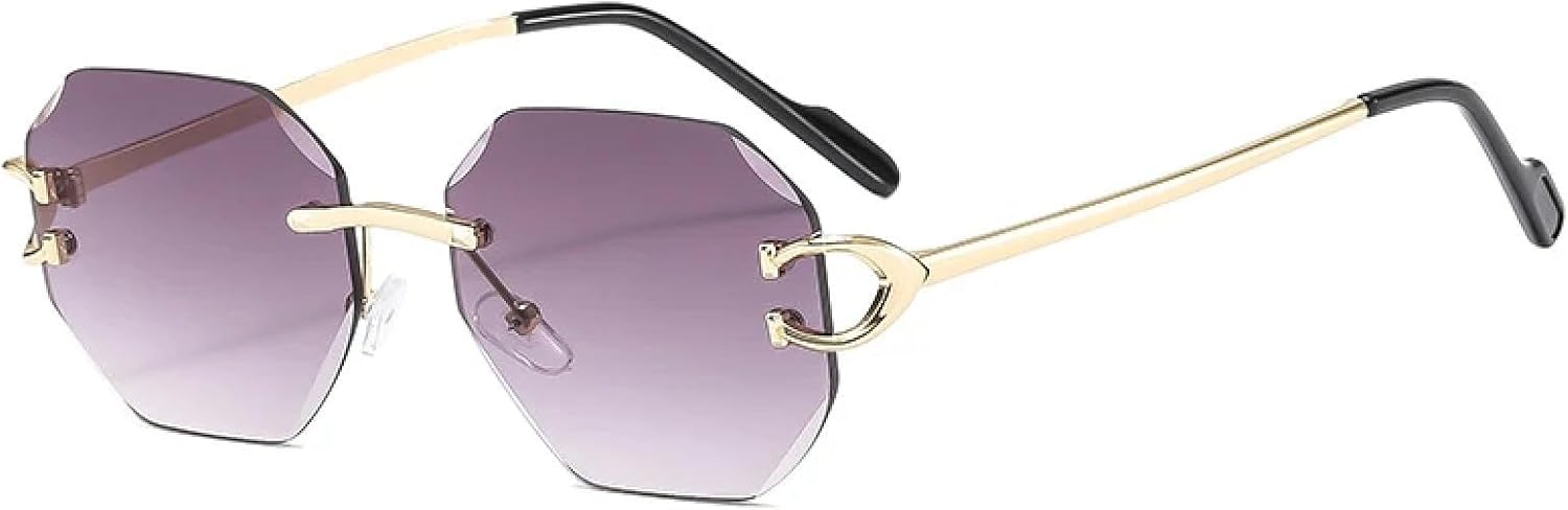 

Модные винтажные солнцезащитные очки в металлической оправе, многоугольные, для мужчин, женщин и унисекс, трендовые, для активного отдыха, вождения, с защитой от УФ-излучения UV400 TKKTLLT, Gold Gradient Gray