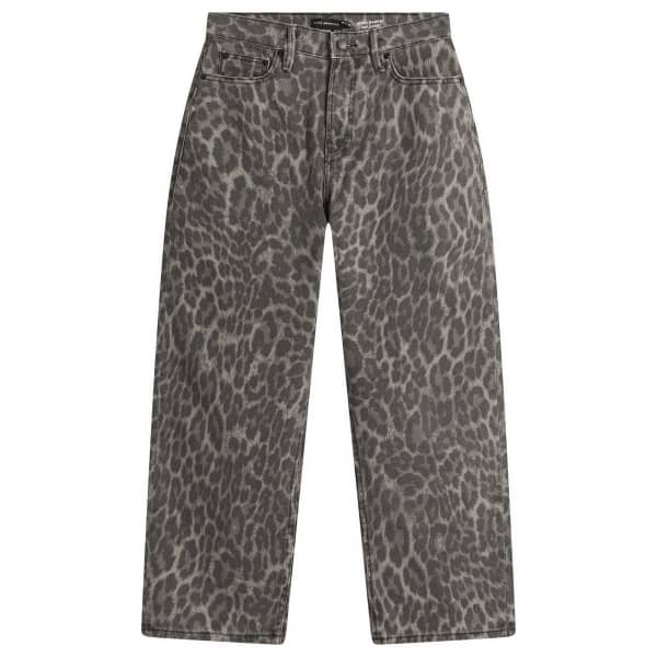 

Хорошие стандартные джинсы-бочонки Good American, Grey Lucky Leopard