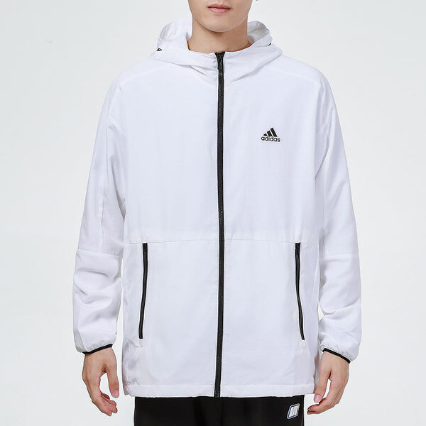 Куртка st wv newblock casual sports breathable hooded jacket white Adidas, белый — фото 3