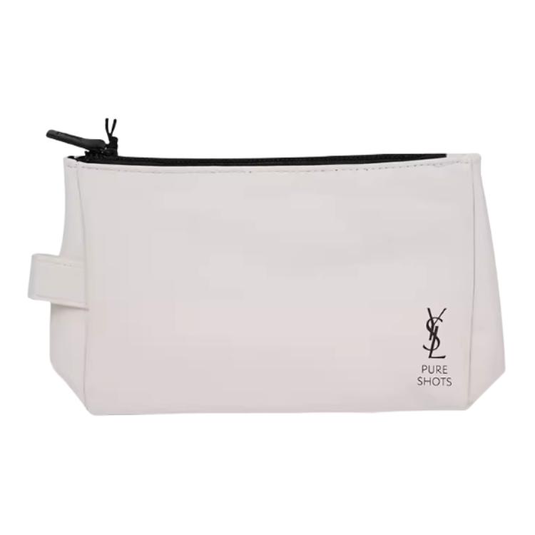 SAINT LAURENT Белая матовая косметичка из мягкой кожи PU — фото 2