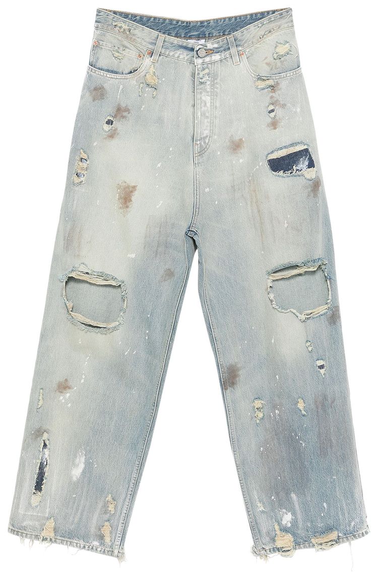 

Джинсы Vetements Trashed Baggy Jeans 'Light Blue', синий