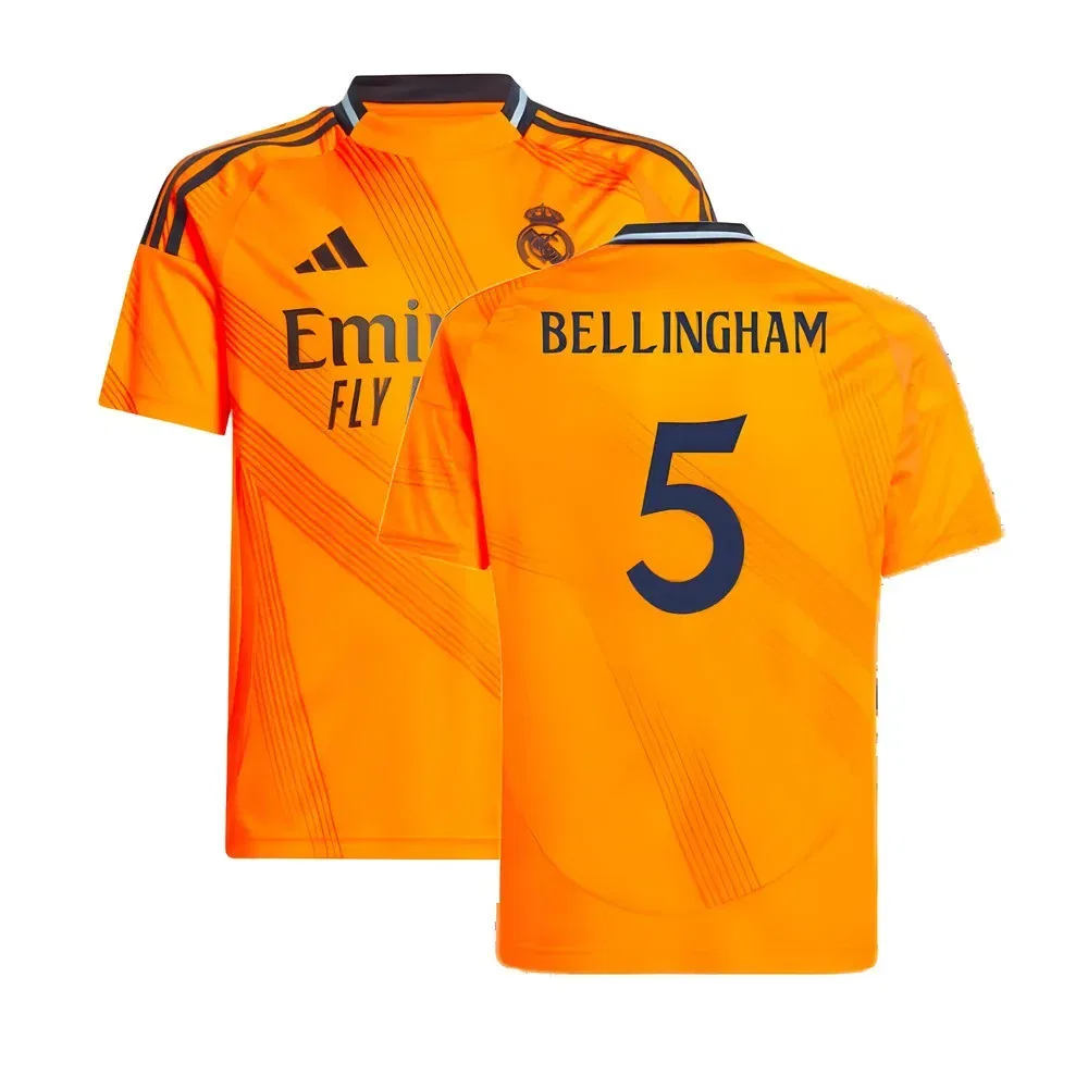 Футбольная форма Real Madrid (выездная) 2024/25 с номером Беллингема, оранжевый