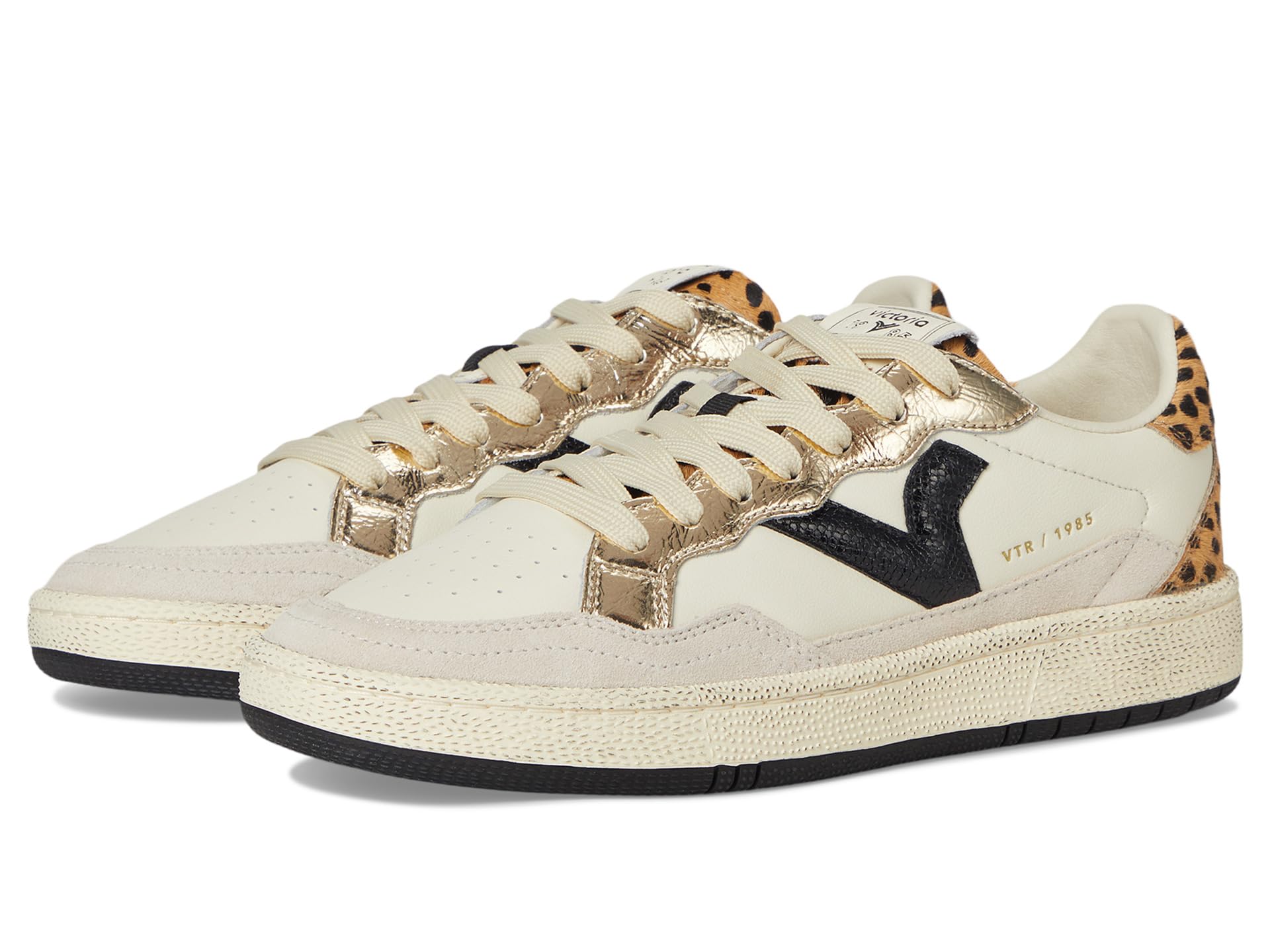 Кроссовки victoria Smash Leather Metallic And Animal, цвет Crema