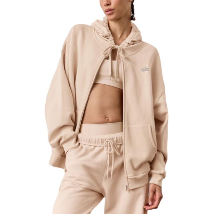 

Alo Yoga Женская худи с молнией, Nut/Macadamia