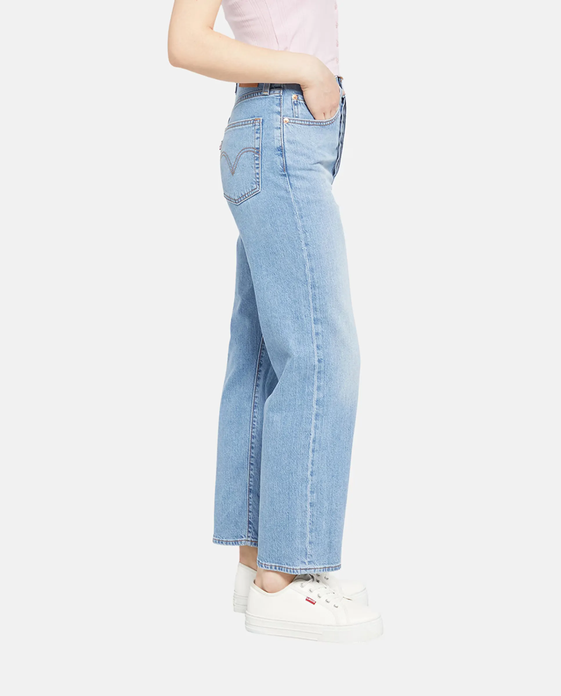 Женские джинсы Ribcage Straight Ankle High Rise Levi's, светло-голубой — фото 4