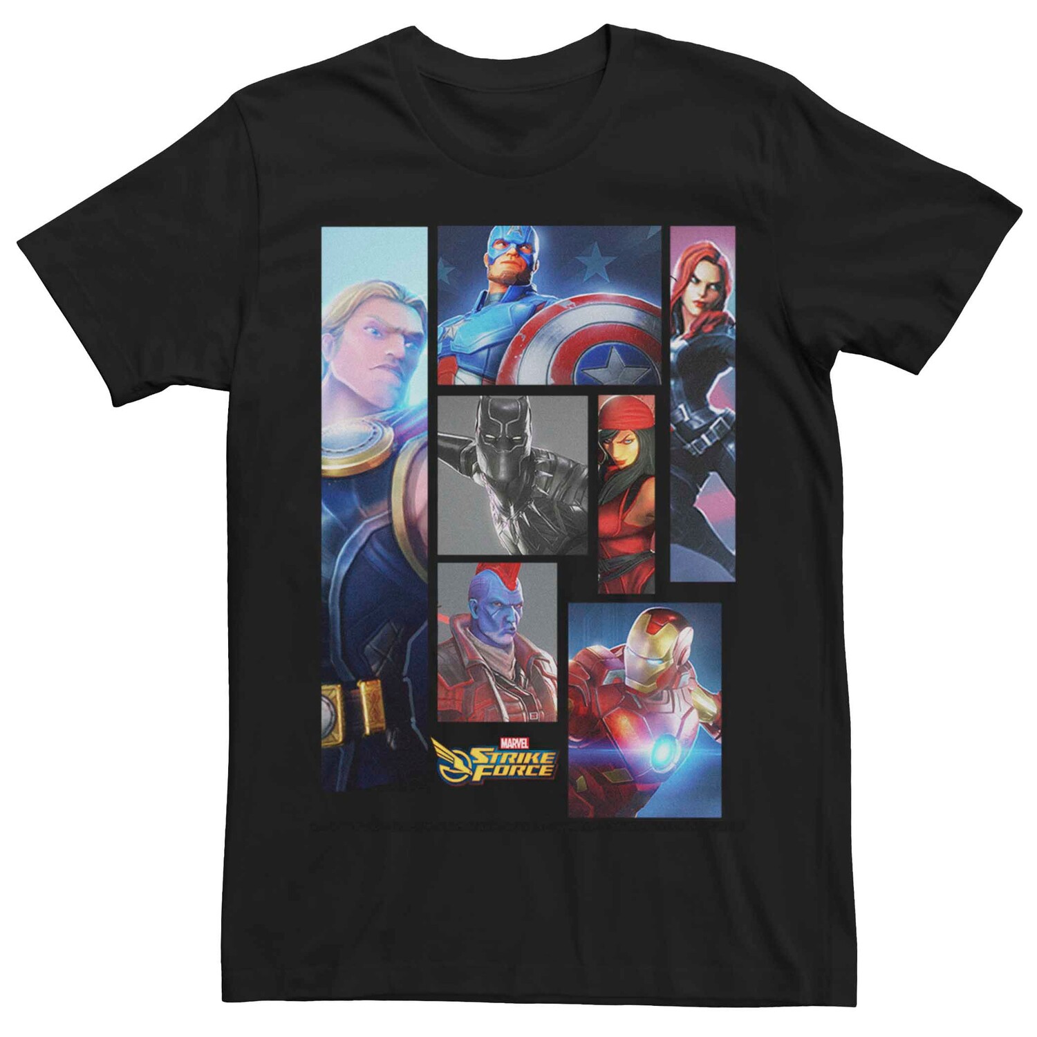 

Мужская футболка со вставками Marvel Strike Force Group Licensed Character