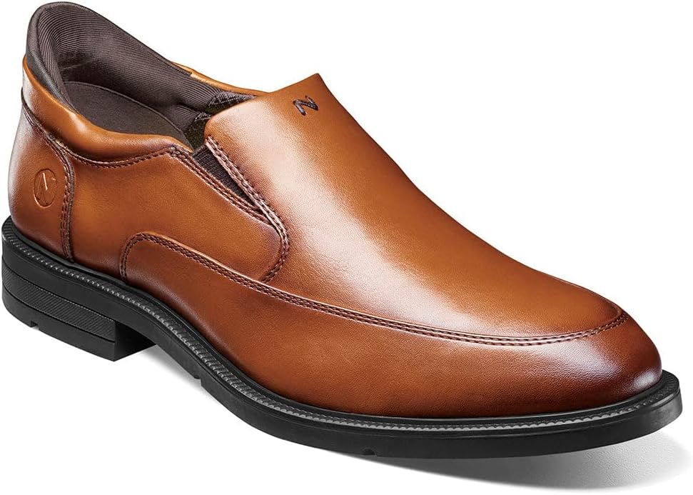 

Мужские лоферы Nunn Bush Kore Ez с мягким носком мокасин, без застежек, противоскользящие, легкие и удобные для снятия, Cognac