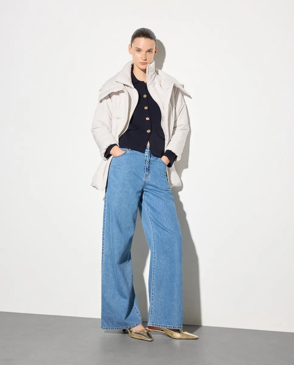 

Однотонная короткая куртка для женщин Woman El Corte Inglés, светло-серый