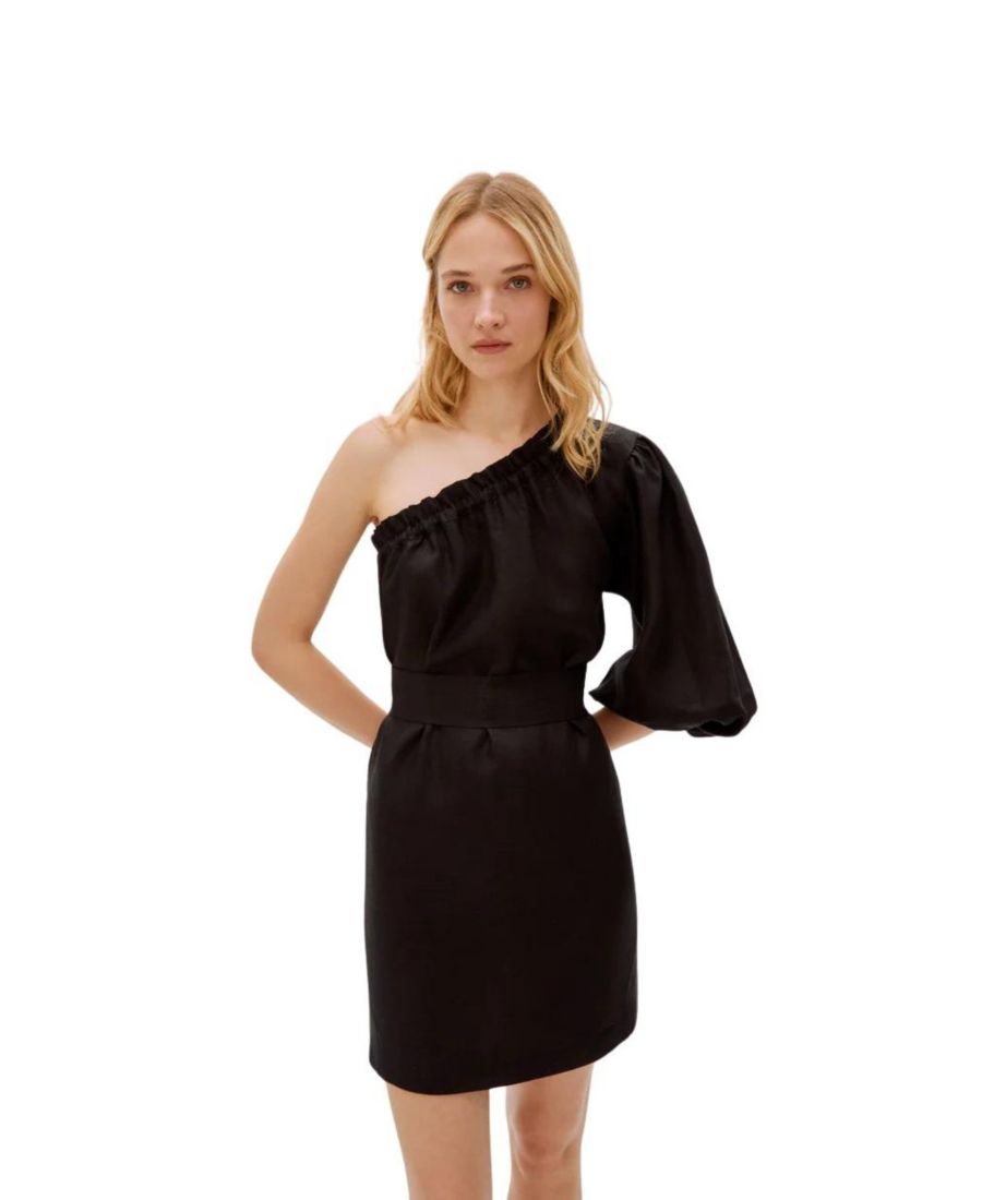 

Женское льняное платье Florence с одним рукавом Labeca London, Black