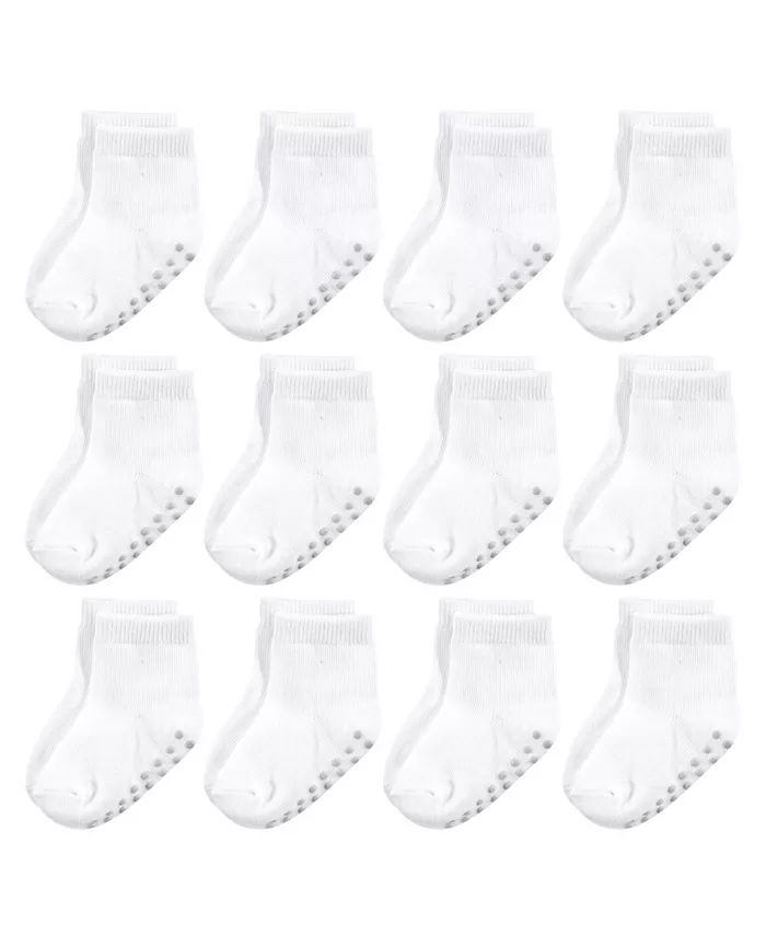 

Натуральные хлопковые носки унисекс для мальчиков с противоскользящей подошвой для предотвращения падений Touched By Nature, белый